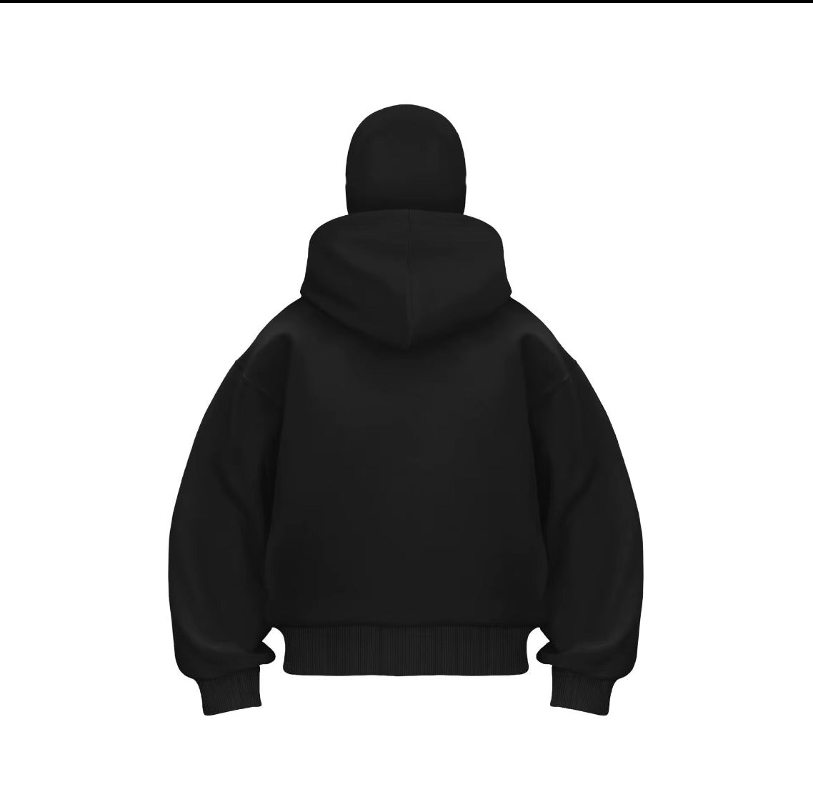 Men’s Oversized Zip-Up Hoodie – Black