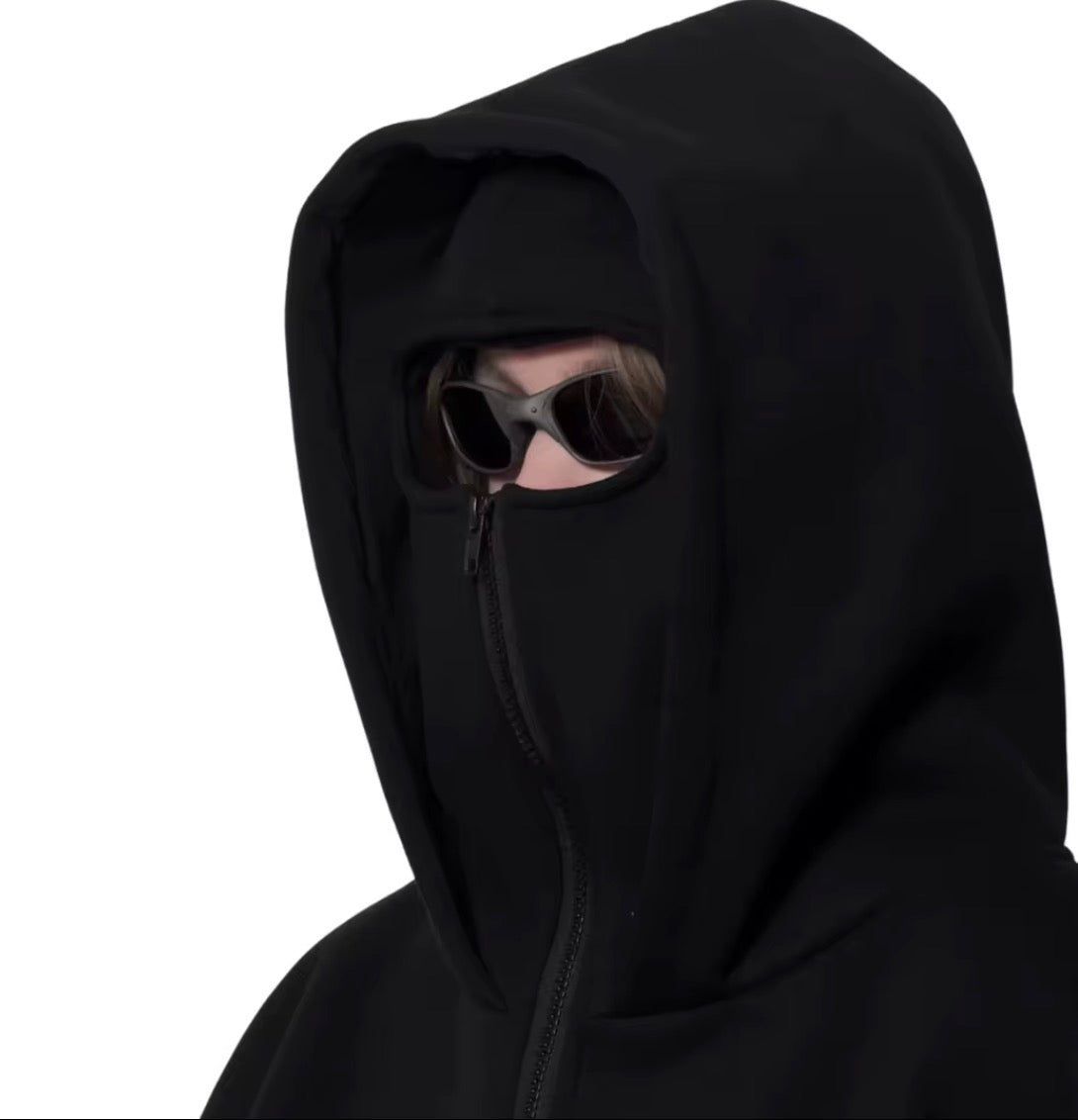 Men’s Oversized Zip-Up Hoodie – Black
